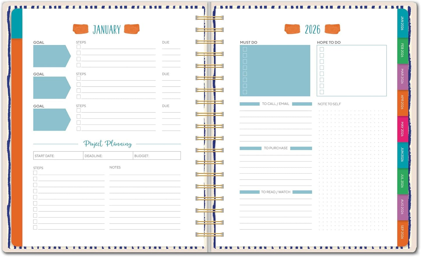 High Note Hardcover Academic Planner 2025-2026, Garden Bee, 9" x 10" 272 Pages, Daily Weekly Monthly Planner 2025-2026 August to December, Back to School Calendar Book for Teachers and Students