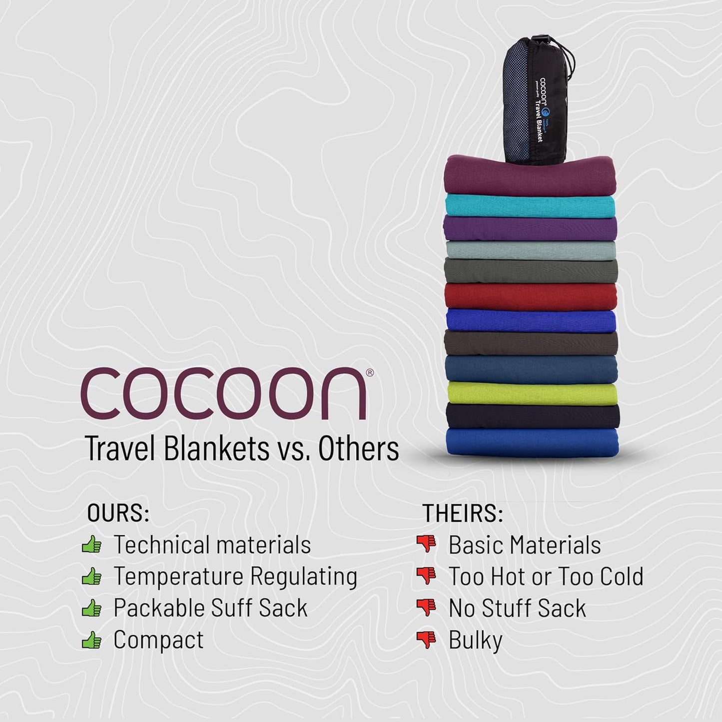 cocoon- Premium - Travel Fleece Blanket - Cozy, Soft, Warm, Lightweight - Regular 79" x 63"