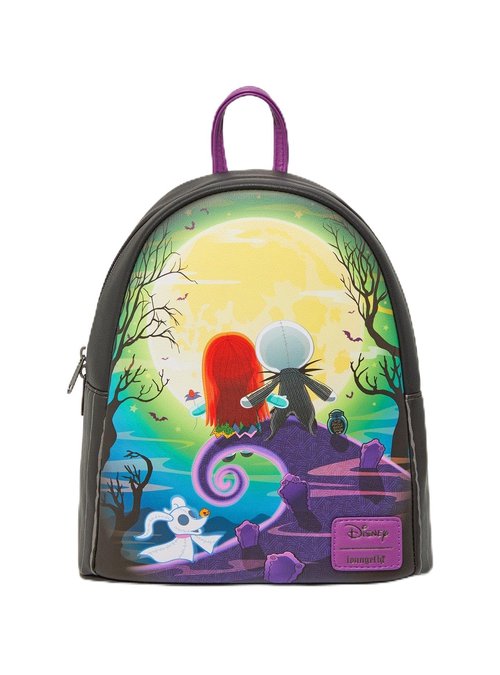 Loungefly The Nightmare Before Christmas Jack & Sally Doll Mini Backpack BLACK NONE