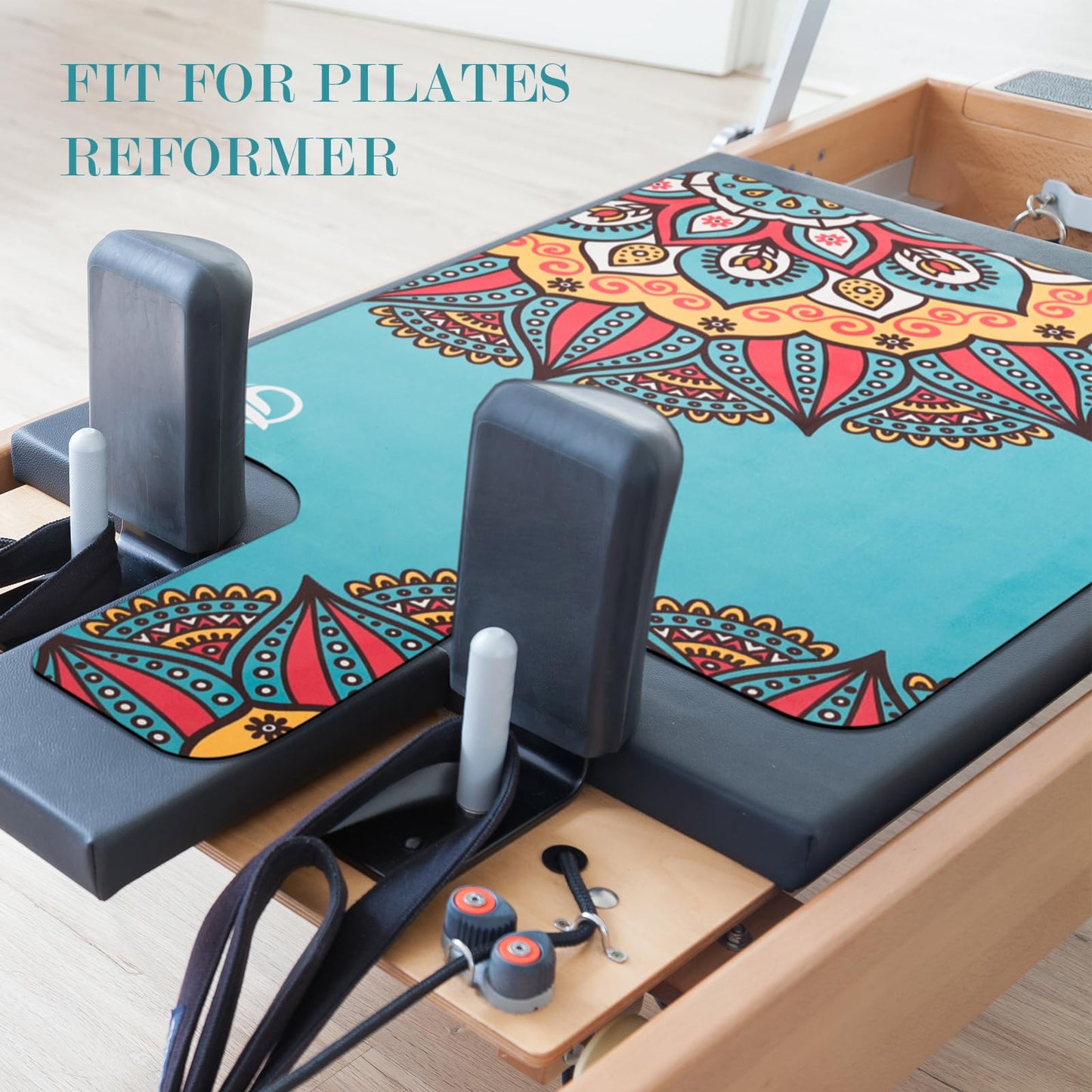 JOOEER Pilates Reformer Machine Mat, Non Slip Pilates Reformer Cover Lightweight Foldable Washable Pilates Reformer Mat for Gym Fitness, Green
