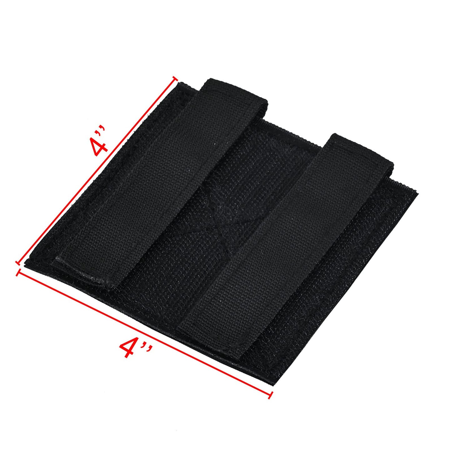 2Pack Molle Patch Panel Hook&Loop Adapter Panel for DIY Patch Badges Tactical Molle Hook and Loop Molle Panel for Badges and Insignia Patches 4''x4''(Black)