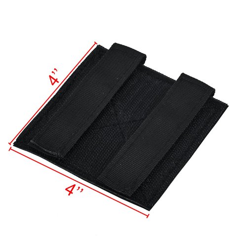 2Pack Molle Patch Panel Hook&Loop Adapter Panel for DIY Patch Badges Tactical Molle Hook and Loop Molle Panel for Badges and Insignia Patches 4''x4''(Black)