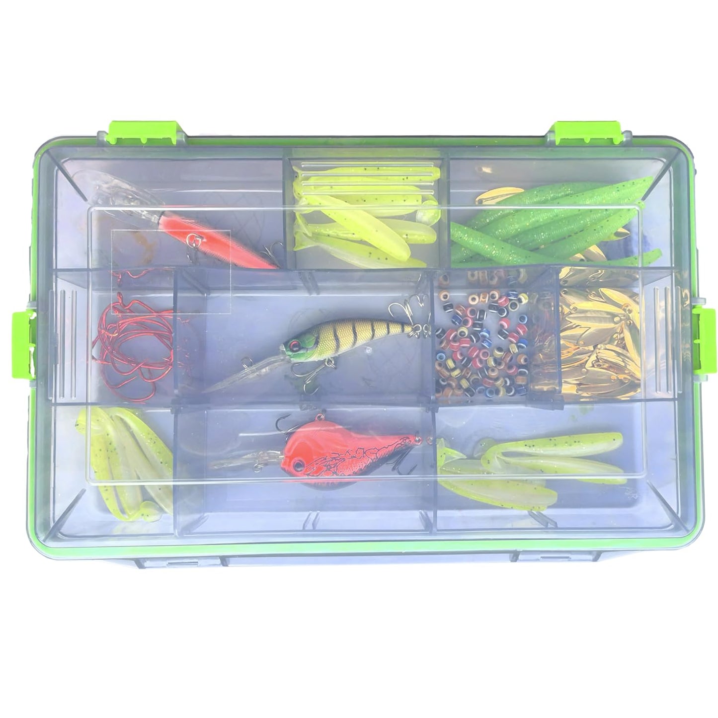 Kulport Tackle Boxes Plastic Storage Organizer Box with Removable Dividers,3600 Tackle Tray and 3700 Tackle Trays,Lure Box and Terminal Tackle Storage,4 Packs Tackle Trays-grey