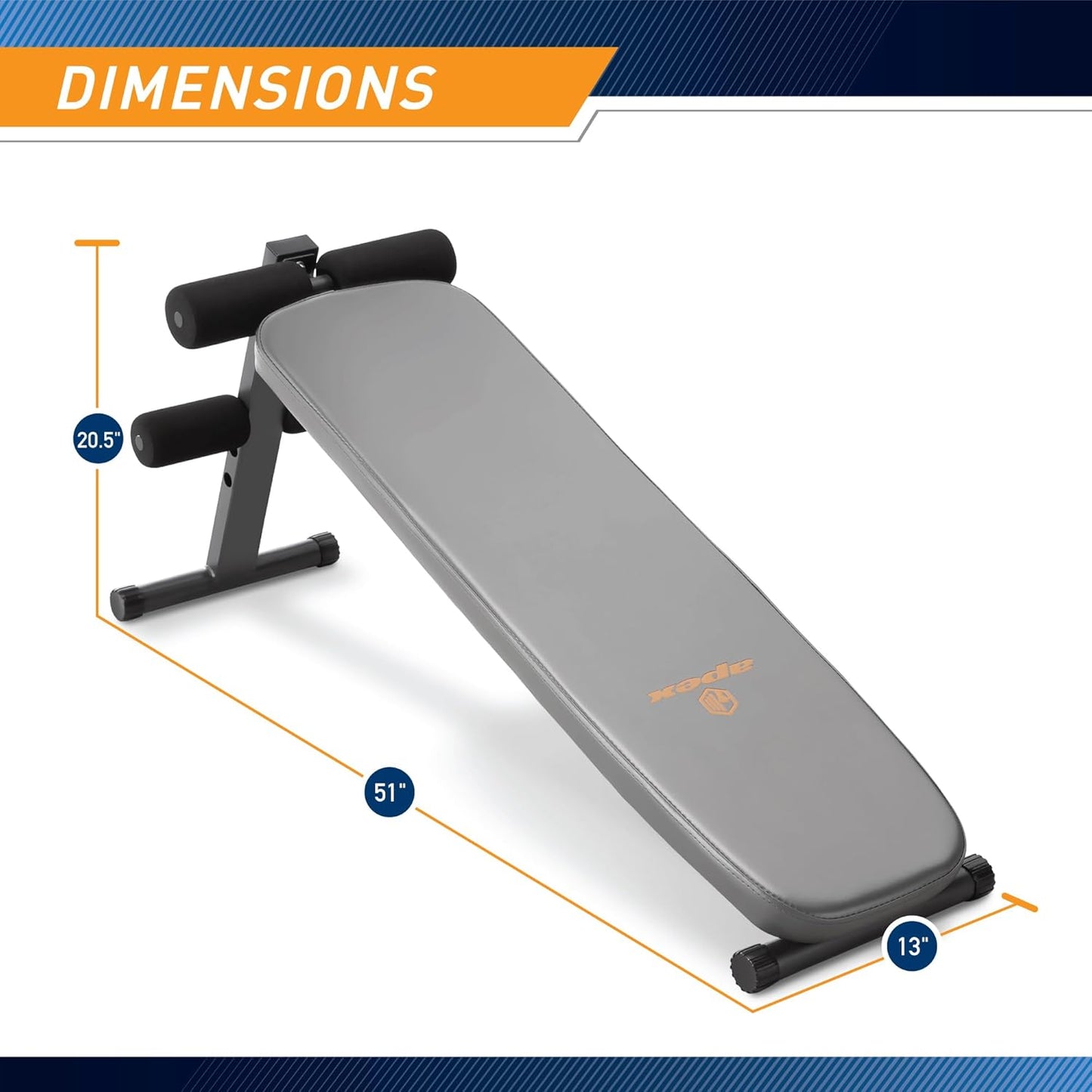 Marcy Utility Slant Board Exercise Bench for Strength Training and Home Gym Workouts