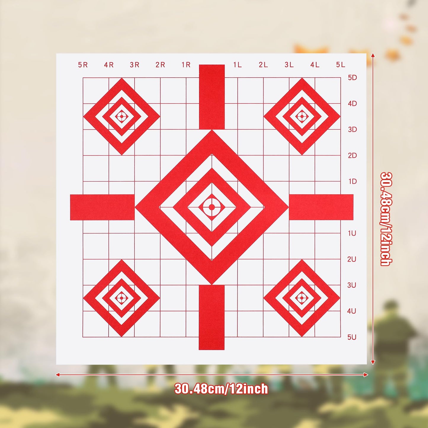 Fainne Shooting Range Paper Targets 12 x 12 Inch Sight Target Paper Bulk for Hunting Accessories Indoor Outdoor Gun Pistol Rifle Shooting Practice(Square)