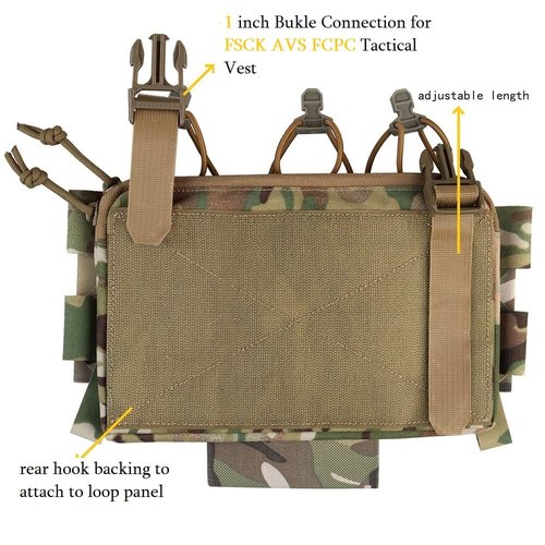 Triple 5.56 Mag Pouch with Utility Bag,Hook-and-Loop Tactical Multicam Placard for Rifle Magazines & Pistol Magazines