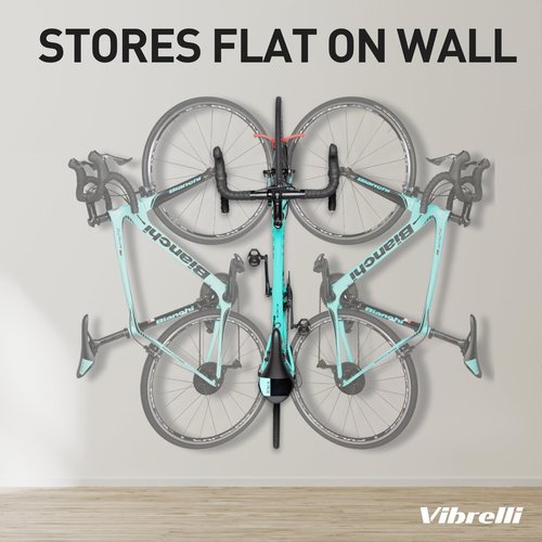 Vibrelli Vertical Swivel Wall Bike Rack - MTB, Road, eBike Bike Hanger and Hooks