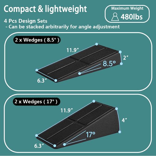 Uxpang Calf Stretcher Slant Board - 4 Pcs Incline Board for Calf Stretching, Adjustable Light EPP Squat Wedge Block for Foot, Achilles, Knee and Ankle Recovery Calf Stretching Exercise