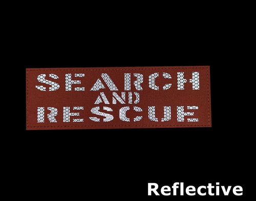 High Visibility Reflective 8.5x3 SAR Search and Rescue Blaze Orange Patch with Hook and Loop