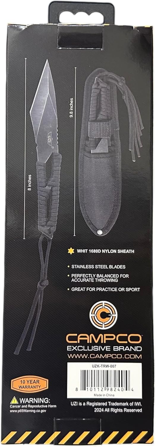 Uzi UZK-FDR-009 Covert Folding Knife with Straight Edge Stainless Steel Blade and Aluminum Handle with Metal Clip and Spring Assist, Survivor Tool, for Outdoor Trips, Camping, Fishing, Hunting, Black