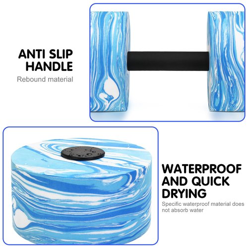 IAMGlobal Water Dumbbells, 2 Pack Camouflage EVA-Foam Dumbbell Water Aerobics Fitness Equipment for Pool Exercise, Aquatic Exercise Dumbbell Set, Water Fitness Equipment for Weight Loss, Blue
