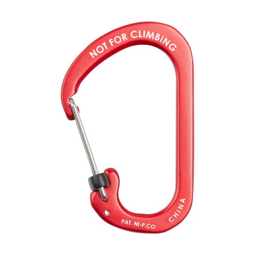 Nite Ize Aluminum SlideLock Carabiner - Daily Use & Lightweight Carabiner - Compact Aluminum Carabiner with Lock - Versatile Rectangular Carabiner - Size 4, Red (4 Pack)