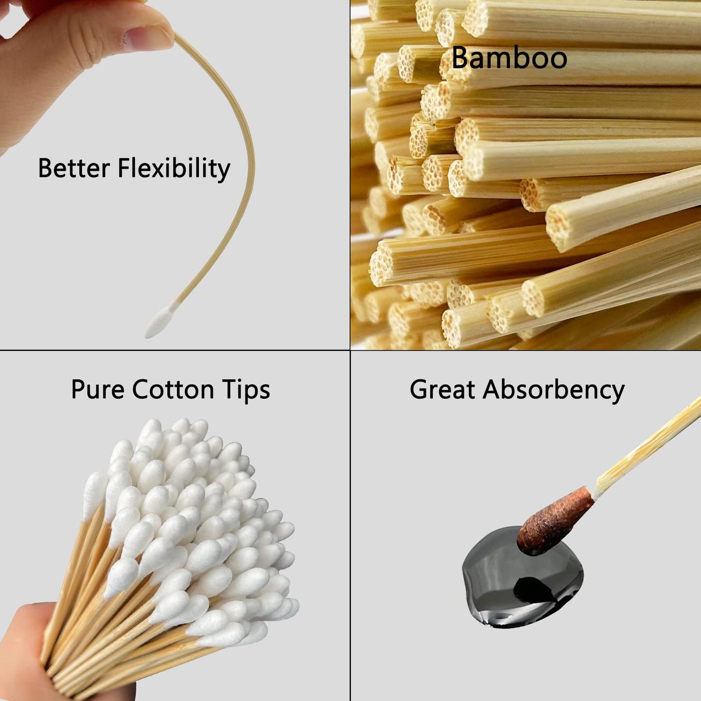 2 Inch Gun Cleaning Patches Pad & Gun Cleaning Swabs Round Tip with Bamboo Handle in Clear Storage Case 9mm Gun Cleaning Kit