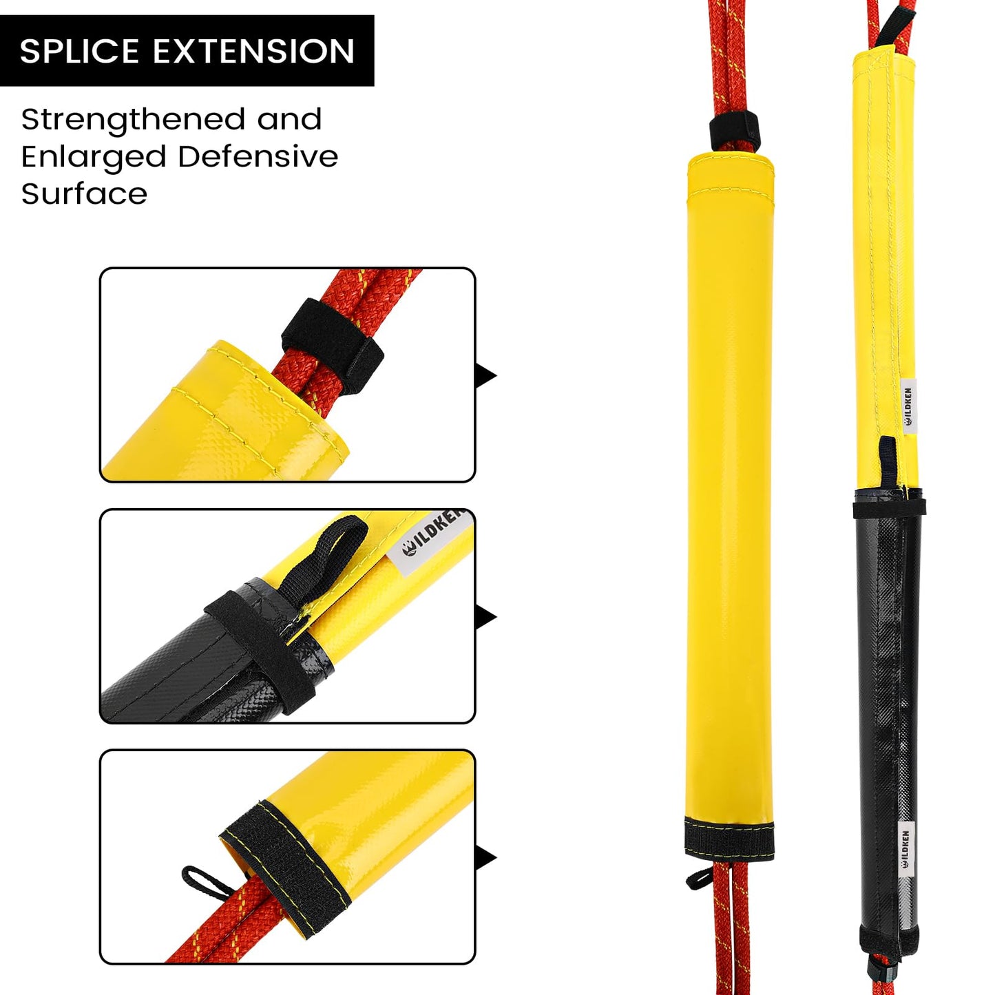 WILDKEN Rope Protector Rock Climbing Arborist Rope Protector Sleeve Rappelling Abseiling Equipment (Yellow)
