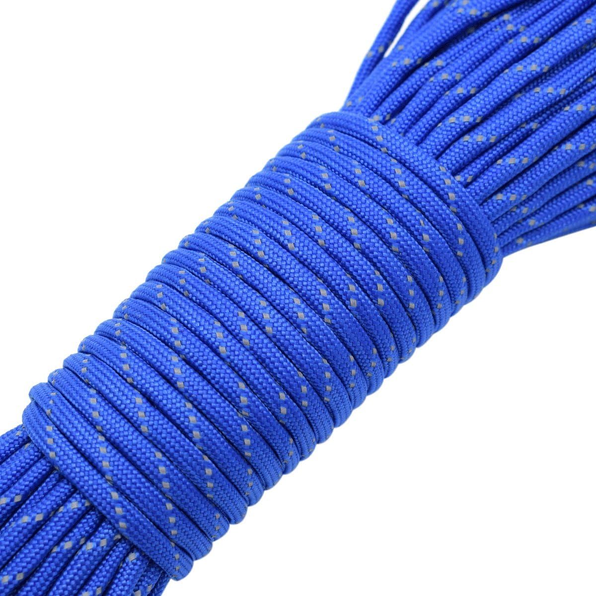 100FT Reflective Paracord 7 Core Parachute Cord (10# Olive Green)