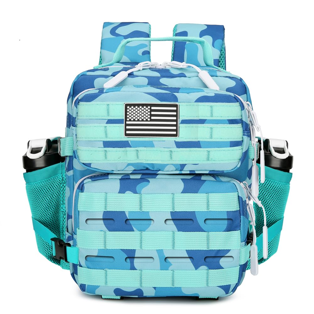 HongXingHai 9L Mini Tactical Backpack 9L Assault Pack 9L Tactical Backpack Hiking Fitness Backpack (Blue cp)