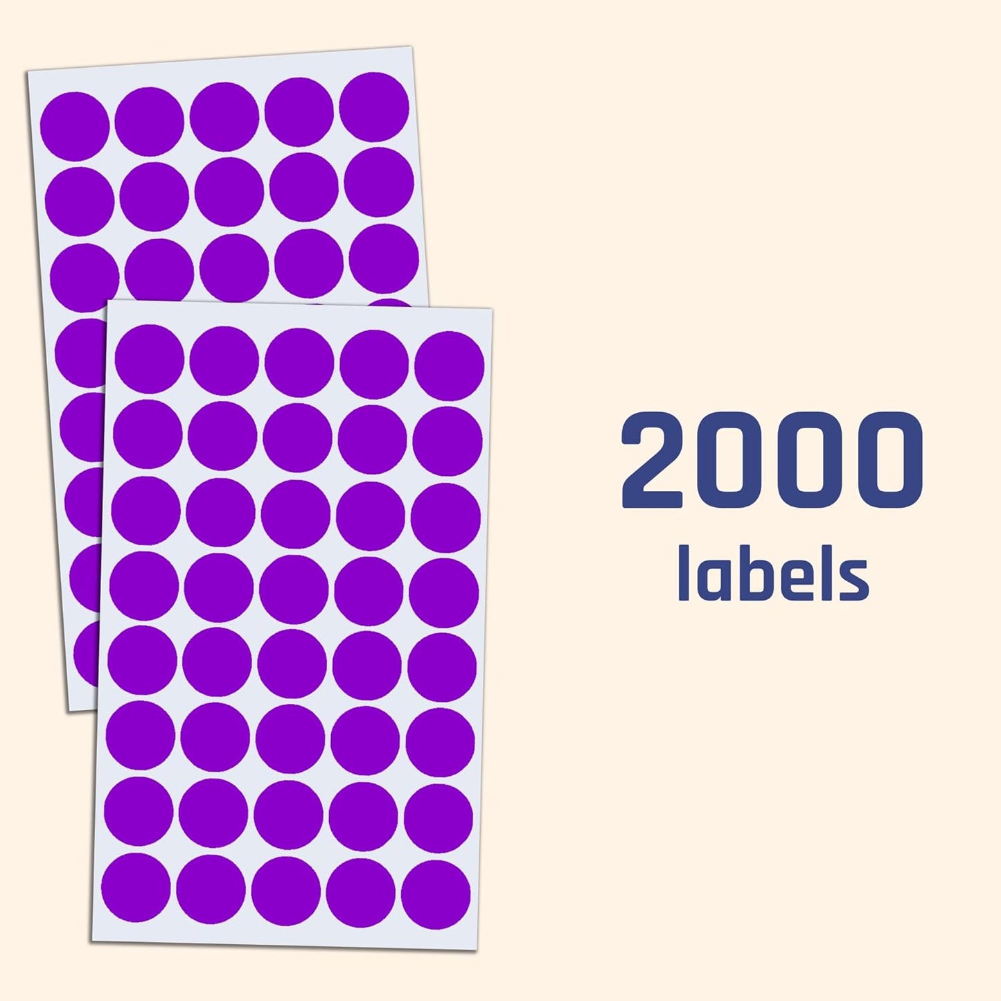 2000 Pack, 3/4" Round Dot Stickers Circle Labels - Red