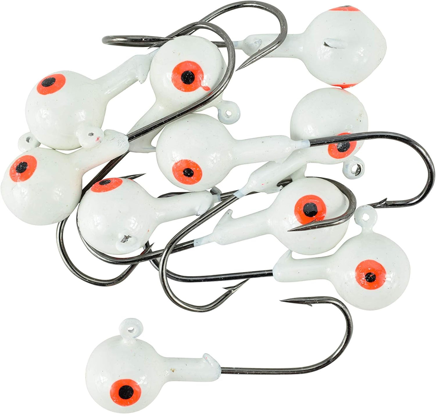 1/4-1oz White Ball Jig Heads - 10 Pack - 5 Sizes to Choose from