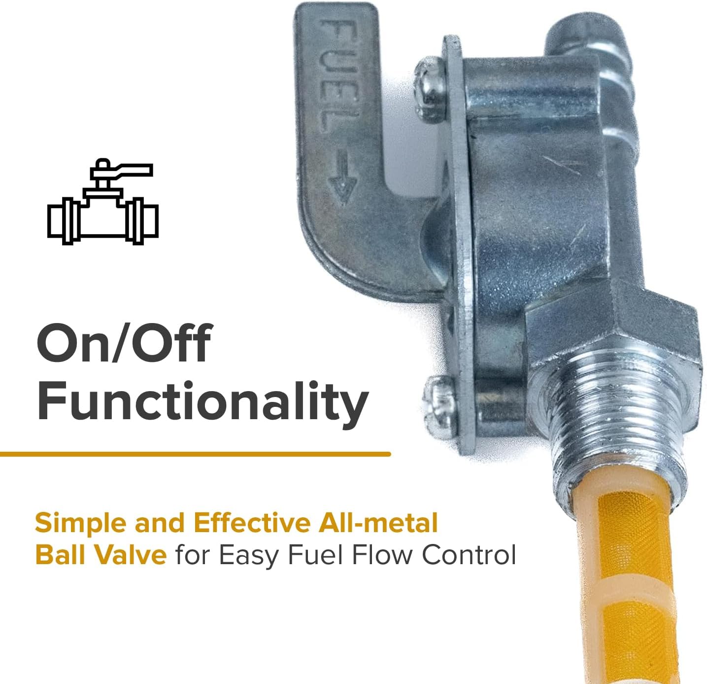 AlveyTech Petcock Fuel Valve with M10-1.0 Thread for 80cc 2-Stroke Bicycle Engine Kit