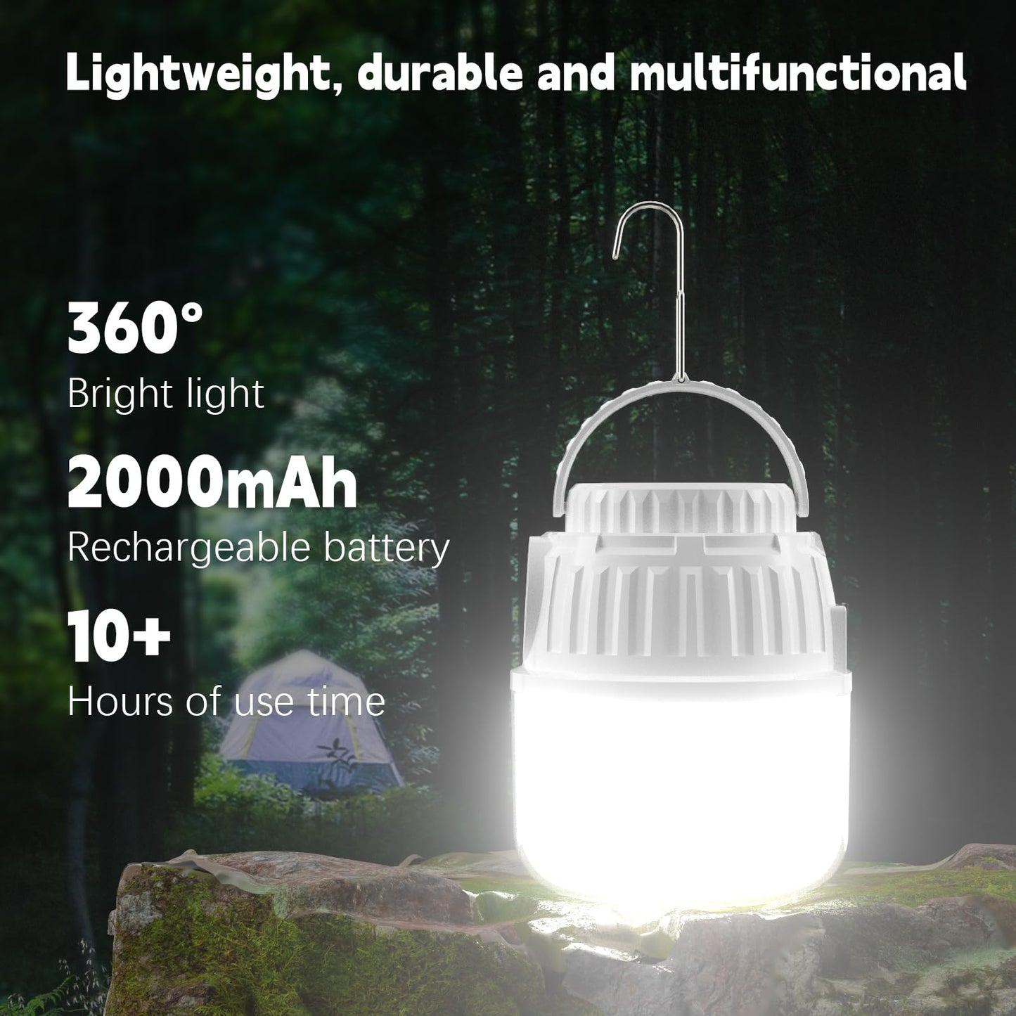 AROPEEN Camping Lantern Rechargeable, High Lumens Lantern Flashlight IP64 Waterproof & Dustproof Battery Powered Lantern, Camp Lights for Hiking Fishing Night Market Stalls Hurricanes Emergency