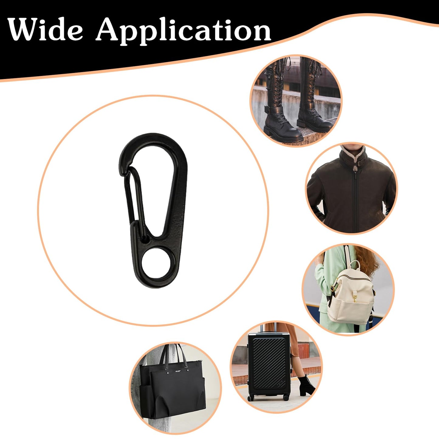 18PCS Mini Carabiner Clips Tiny Spring Snap Hook Keychains, Multi-Purpose Alloy Carabiner Keychain Clip, Small Carabiner Clip Mini Outdoor Hiking Fishing Camping Backpack Accessories(Black)