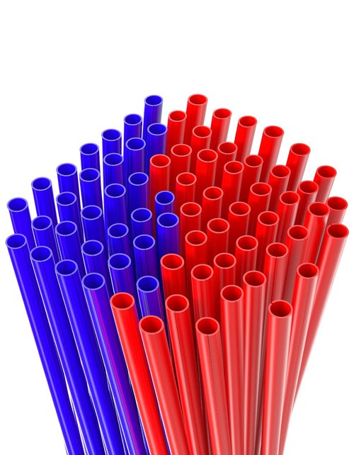 KEMIMOTO Dirt Bike Spoke Covers 72Pcs, Universal Pipe Trim for 8"-21" Wheels, Spoke Rims Wraps for Dirt Bike, Motocross, Bike, Bicycle, Wheelchair, Motorcycle Decoration Protector (Red and Blue)