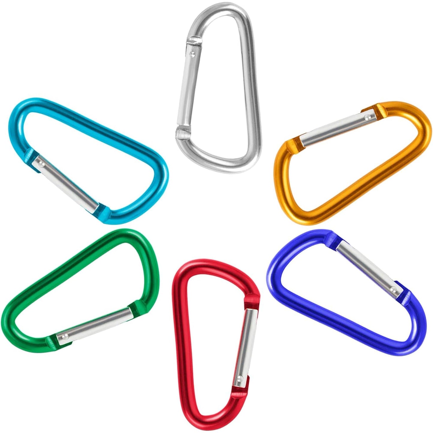 1PCS Carabiner Clip, 3" Aluminum Clips D Ring Shape Carabiner Heavy Duty Carabiner, Key Chain with Ring Keychain Hook Carabiner,Accessory and Keychain Carabiners (Green)