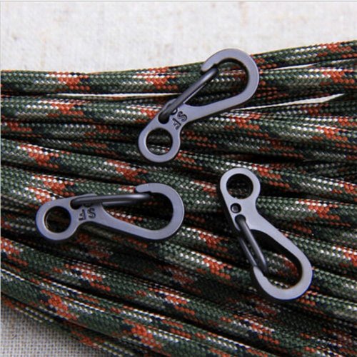 10PCS/LOT Mini SF Spring Backpack Clasps Metal Snap Carabiners EDC Keychain Camping Bottle Paracord Hooks