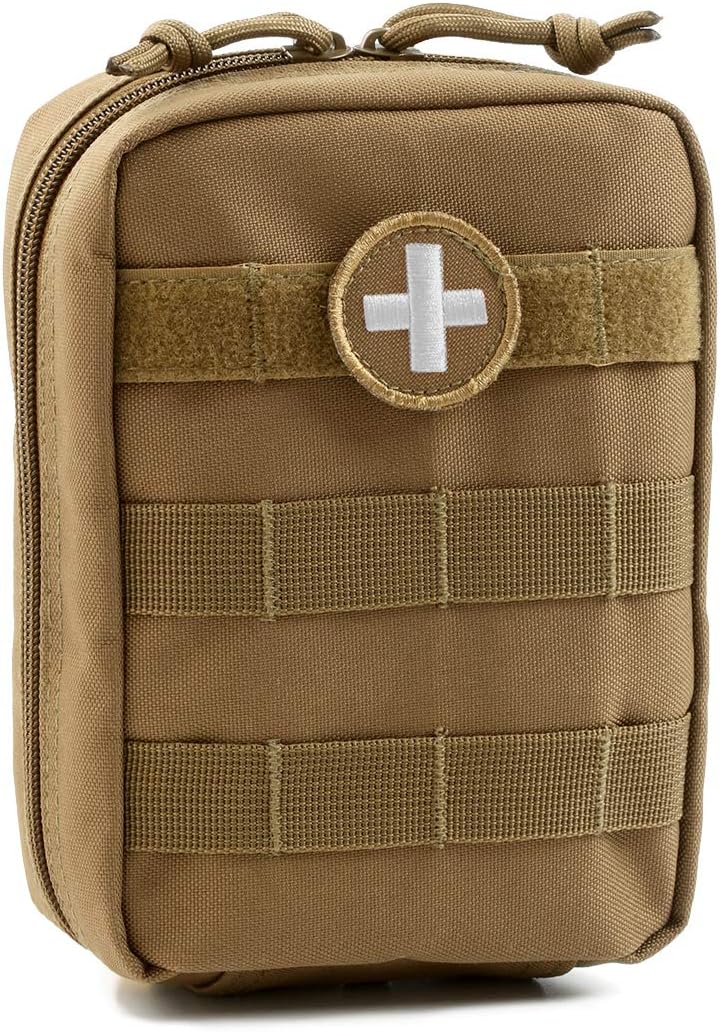 First Aid Molle Pouch - Heavy Duty IFAK Pouch - Empty Medical Pouch Ideal for Military Use EMTs Law Enforcement Camping and Hiking - Med Pouch for Optimal Organization