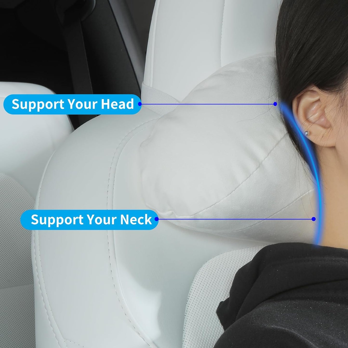 Lumbar Support Pillow Ergonomic Memory Foam Lumbar Pillow for Lower Back Pain Relief - Back Cushion for Driving, Chair Support for Car, Office & Gaming Chairs (Black, 1PC)