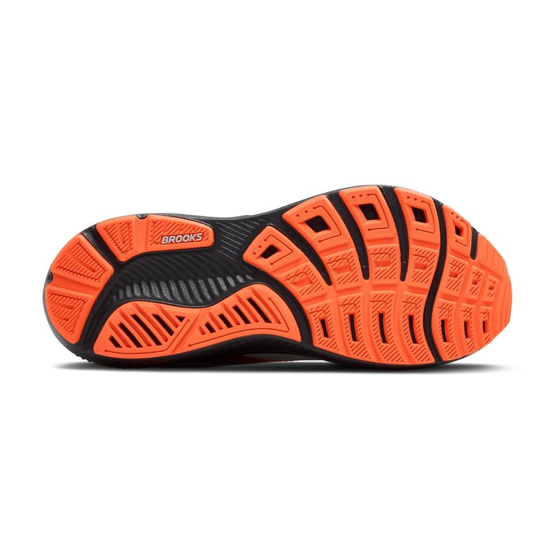 Brooks Men’s Ghost 17 Neutral Running Shoe - Oyster Mushroom/Orange/Ebony - 7.5 Narrow