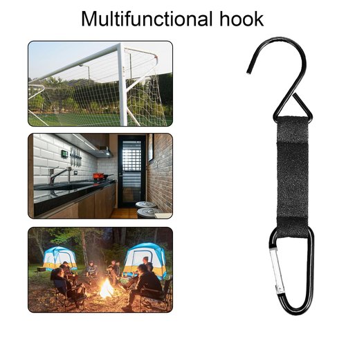 MKYSZLT 4Pcs Fence Hooks for Baseball Bag,Multifunctional Hanging Buckles Metal Hook for Softball Tennis Backpack,Nylon Safety Hooks Buckles for Outdoor Sports Camping Equipment Water Cup