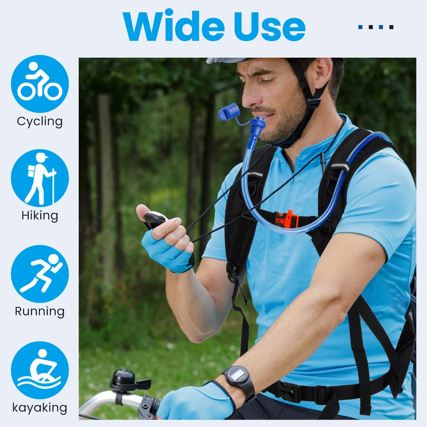 Cunno 2 Set Hydration Backpack with 2L Water Bladder, Hydration Pack with Hydration Bladder Hiking Running Cycling Biking Water Backpack Pack for Men and Women