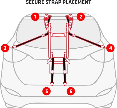 Allen Sports Deluxe 2-Bike Trunk Mount Rack, Model 102DN-R, Black