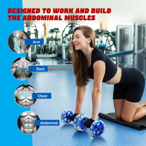 Kisangel Exercise Roller Ab Exercise Abdominal Roller Wheel Dumbbell Fitness Wire Wheel for Hand Weights Equipment