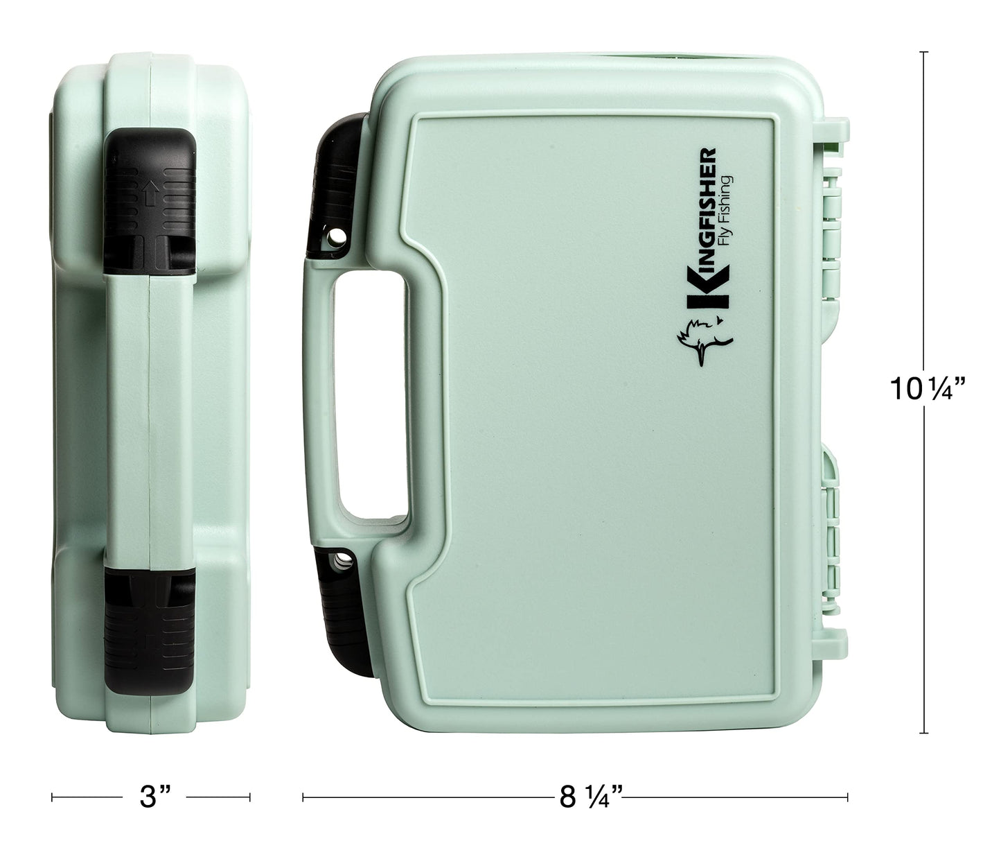 Kingfisher Boat Box Fly Fishing Streamer Box 2.0 JR (10"x8"X3”), Sage