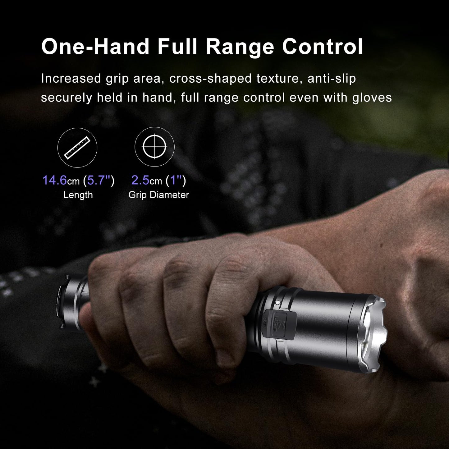 klarus EP11 1300 Lumens Tactical Flashlight, USB C Rechargeable EDC Flashlight with 2600mAh Battery, Instant Reaction Dual Tail Switches, Tactical + Outdoor Settings, Include Tactical Strobe Mode