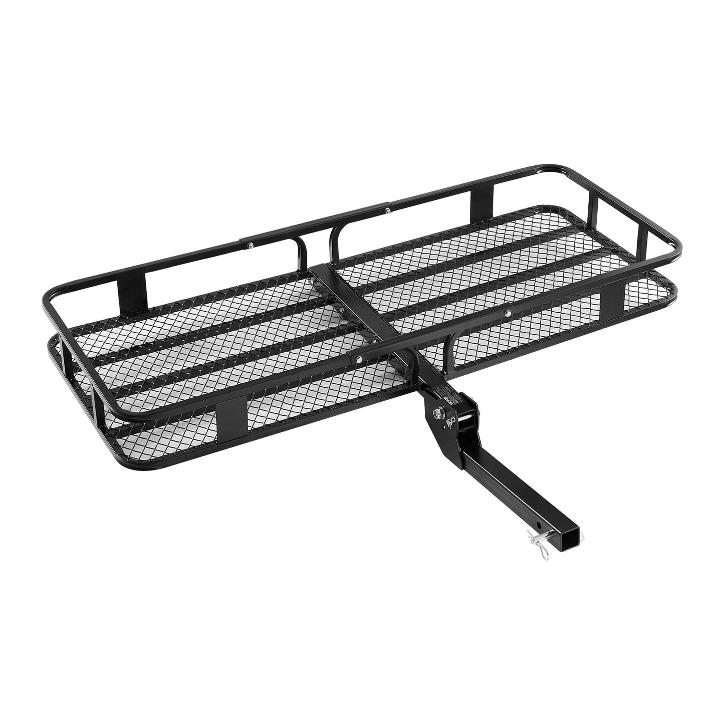 VEVOR 60x24x6 Folding Hitch Carrier - 500lb Capacity Cargo Basket & Waterproof Bag, Fits 2" Hitch Receiver for SUV, Truck, Pickup