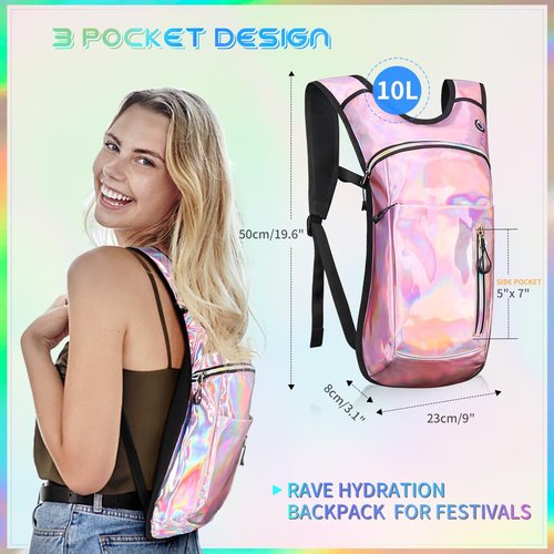 Cofurni Hydration Backpack with 2L Water Bladder, Raves Water Backpack, Lightweight Insulation Hydration Pack for Men and Women, Suitable for Music Festivals, Raves, Hiking, Climbing, Activities