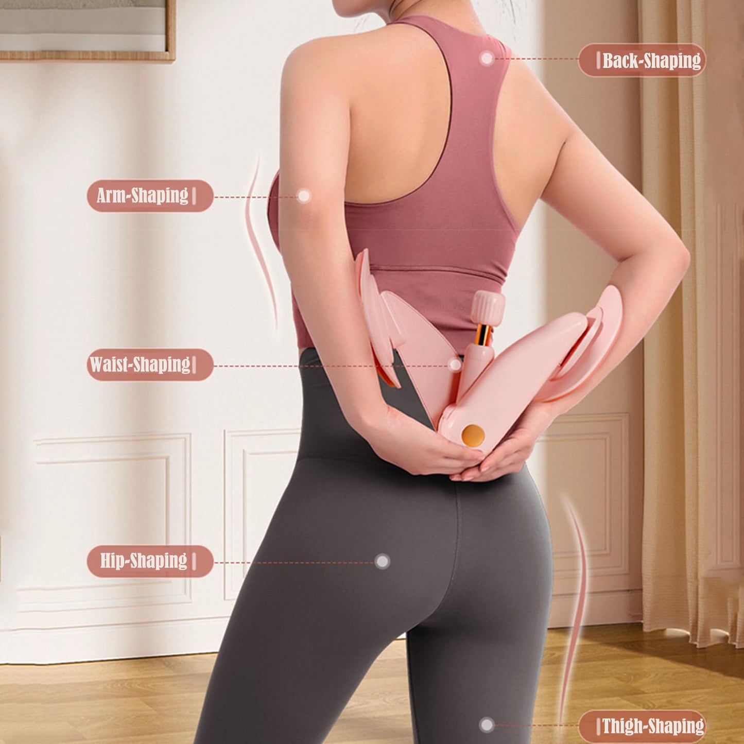 Thigh Exerciser Master Upgraded Version,Adjustable Resistance,Workout Equipment of Arms,Home Fitness Equipment,Inner Thigh Toners Master,Trimmer Thin Body,Leg Exercise Equipment,Arm Trimmers (Pink)