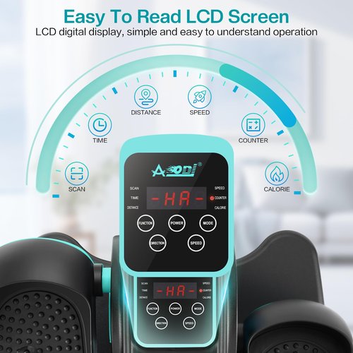 AODI Under Desk Elliptical Machine, Ellipse Leg Exerciser for Seniors Adults, Adjustable Speeds Elliptical Trainer with Remote, Quiet & Portable Mini Seated Pedal Exerciser for Home Office Use