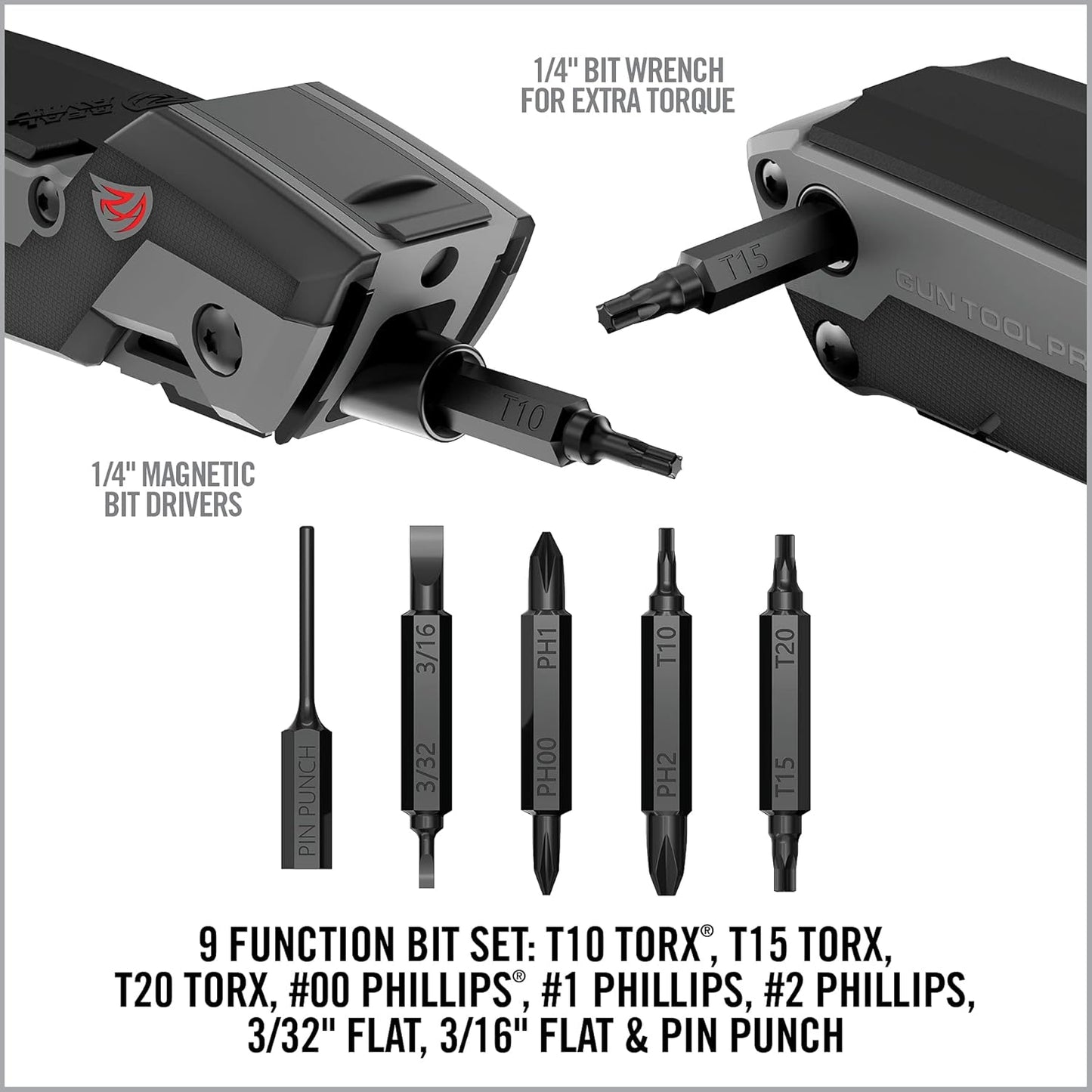 Real Avid Gun Tool Pro, 30-in-1 Gun Multitool for Shotgun & Rifles | Includes Choke Wrench,Bit Driver,Screwdrivers,Allen Set,Turret Tool,Tap Hammer & Files for Gunsmithing