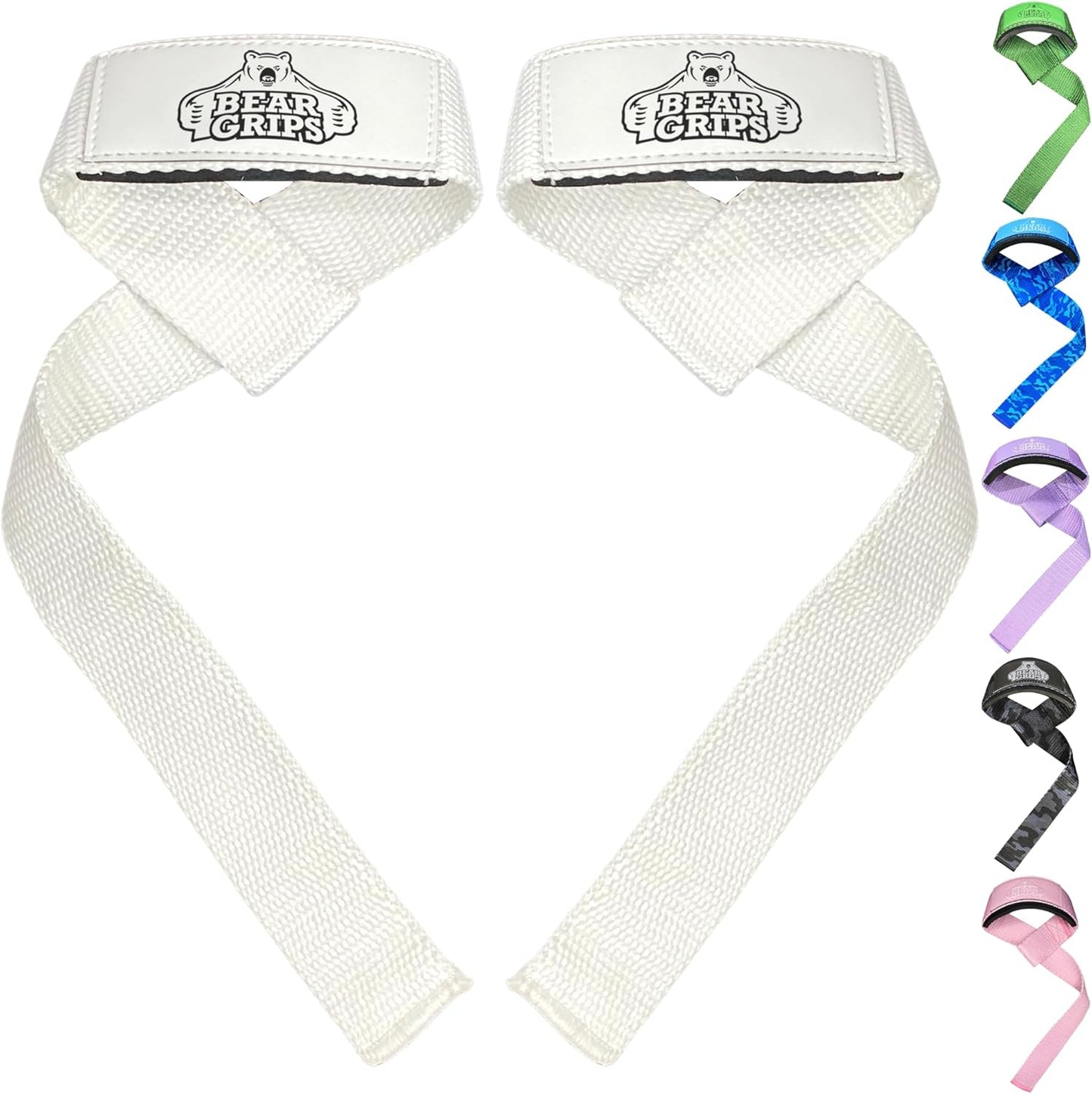 Bear Grips Lifting Straps - Gym & Weightlifting Straps for Men & Women, Deadlift Support, 2 Pairs