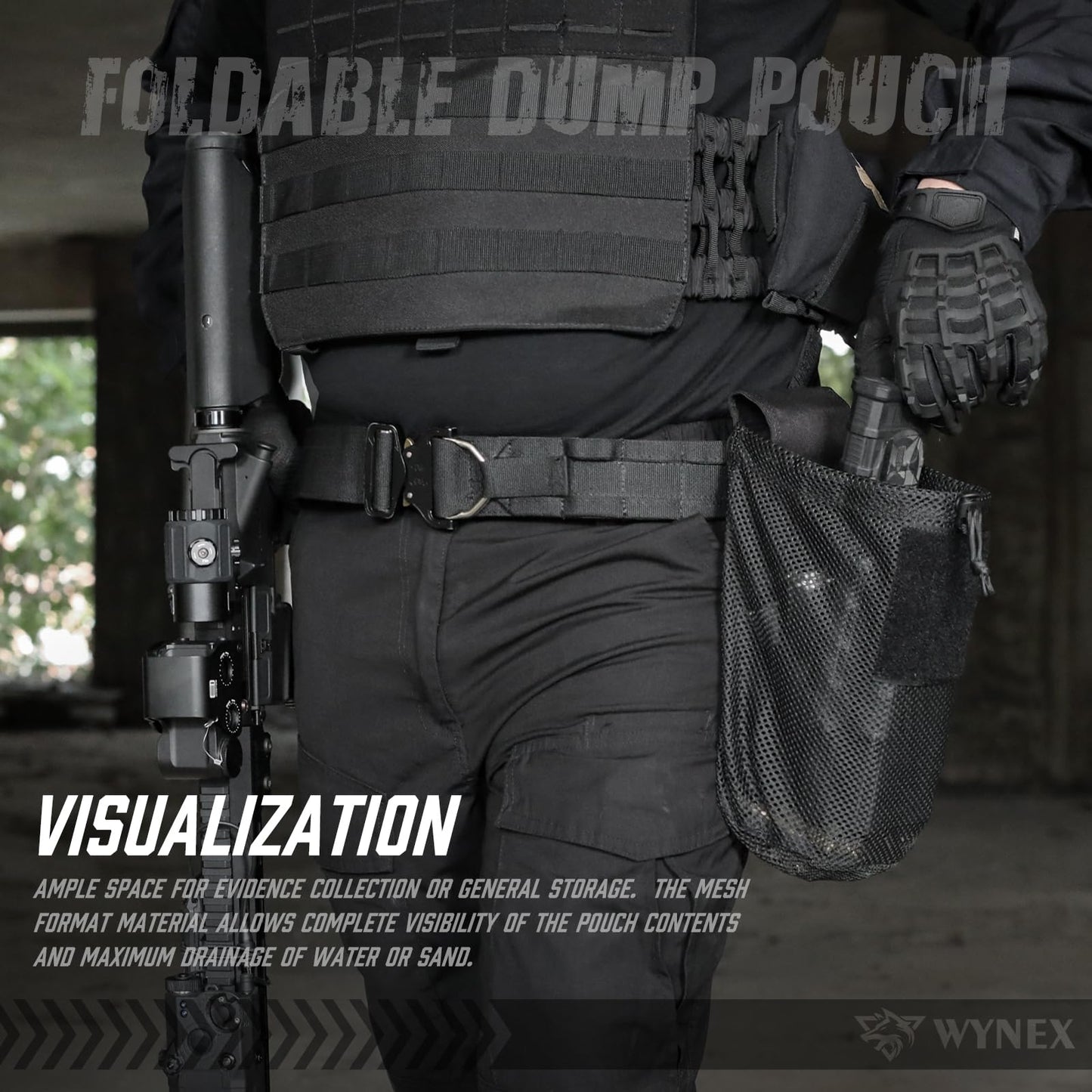 WYNEX Tactical Molle Dump Pouch,Roll-Up Drawstring Magazine Utility Pouch Folding Dump Bag