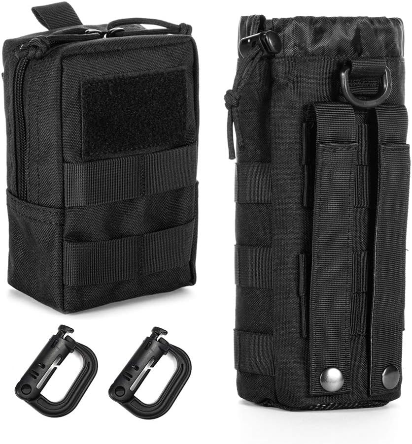 Upgraded Tactical Water Bottle Holder | Molle Pouch for Travel & Hydration