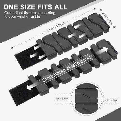 ADLIFE Adjustable Wrist Ankle Weights for Women Men Kids, 2 Lbs Wearable Arm Leg Weights Set of 2(1 Lb Each), Weighted Wristbands Exercise Weights for Walking Running Pilates Yoga Travel Pool Exercise Home Gym Workout-Black