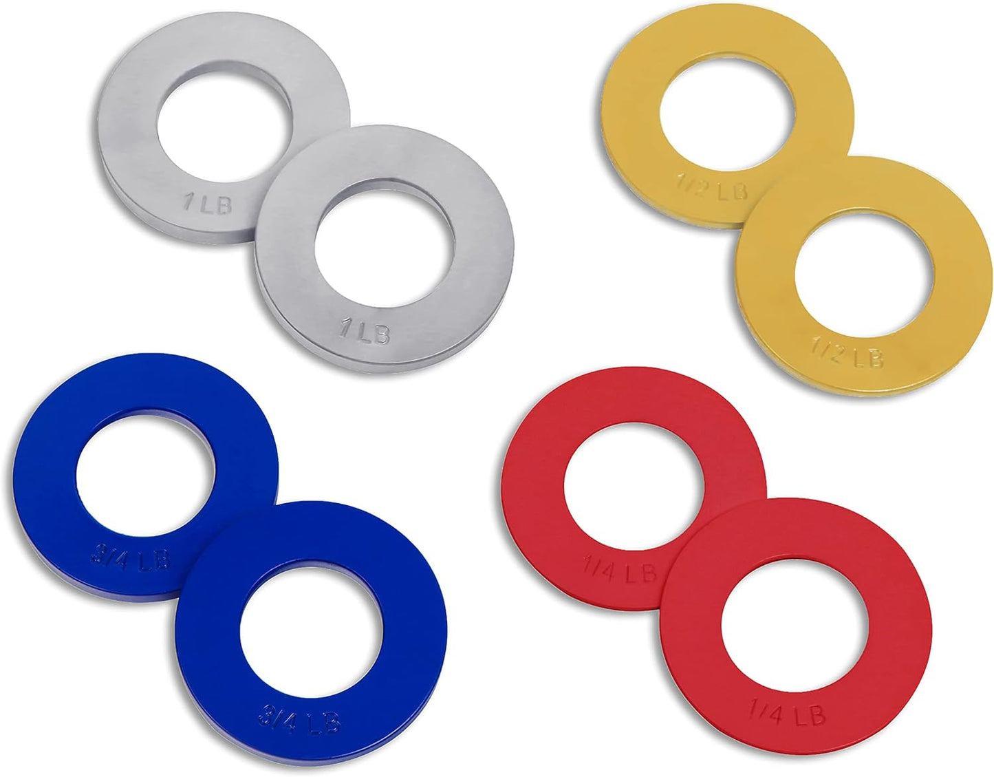 Fractional Weight Plates - 2 Each of 1/4, 1/2, 3/4, 1 lb. Total Set of 8 by Trademark Innovations