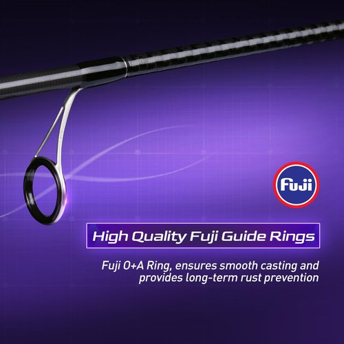HANDING Magic L Spinning Fishing Rod 7' 2-Piece Spinning Rod Freshwater Medium Power with Fuji Guides 30+24T Carbon Fiber Largemouth Bass Walleye Redfish Snook