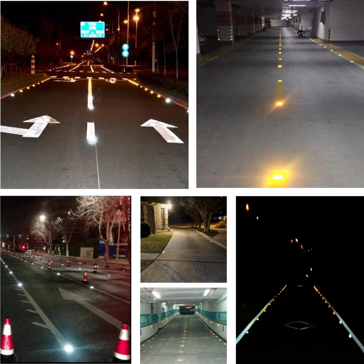 Kanlpeia 10 Pack Road Reflectors Reflective Lane Markers 4 by 4 inch Street Pavement & Asphalt Stud Markers for Speed Bumps Sidewalks Pedestrian Crossings Freeways and Driveways