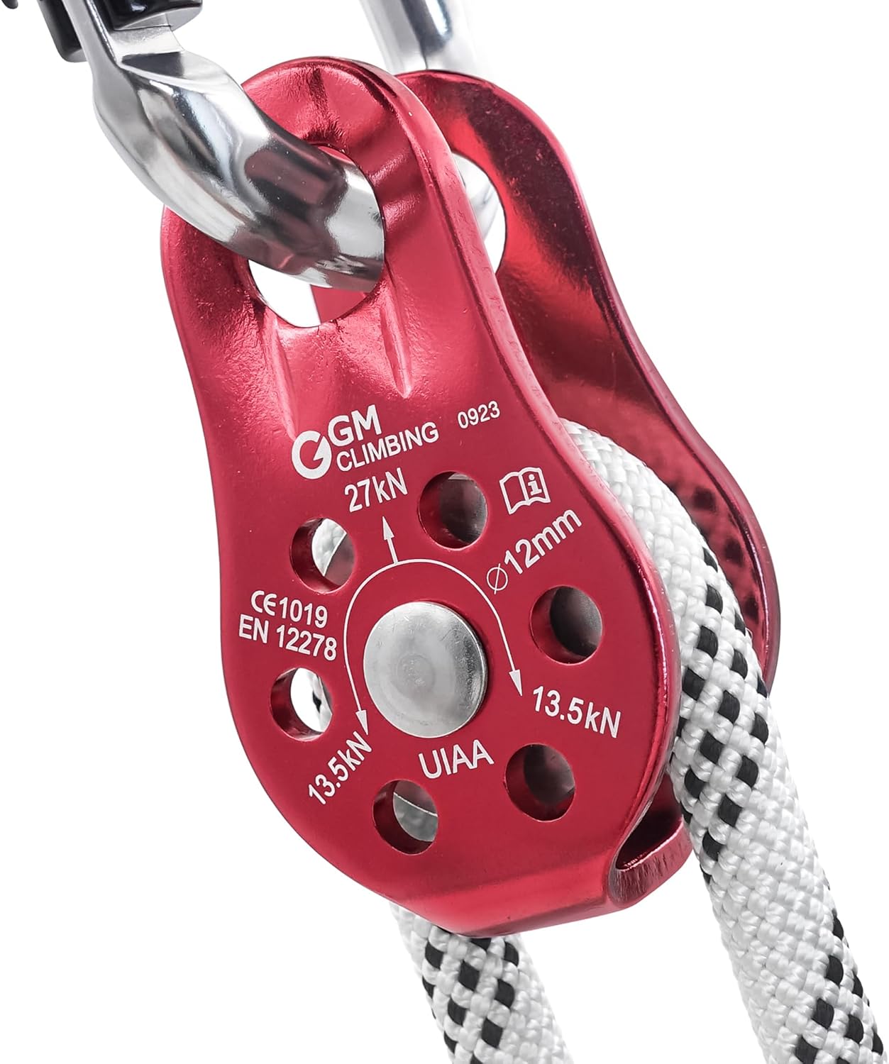 GM CLIMBING Fixed Micro Pulley 27kN CE UIAA Certified Slack Tender for Hitch Tending